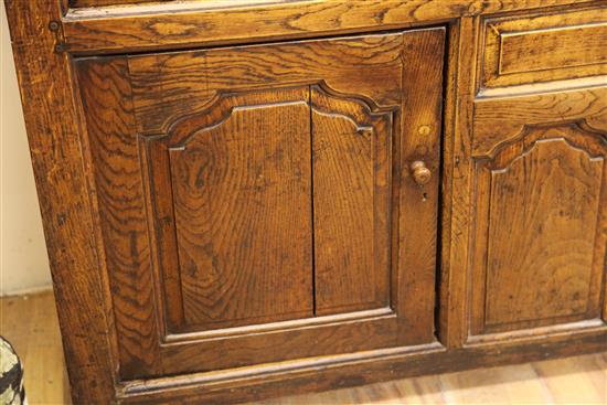 An 18th century oak dresser, W.5ft 3in.